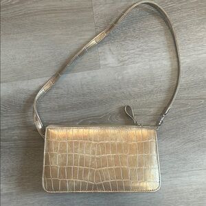 Holt Renfreew Gold Embossed Shoulder Bag